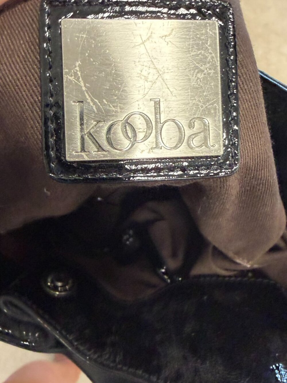 EUC Kooba Black Patent Leather Shoulder Bag Hobo Purse - Picture 3 of 7